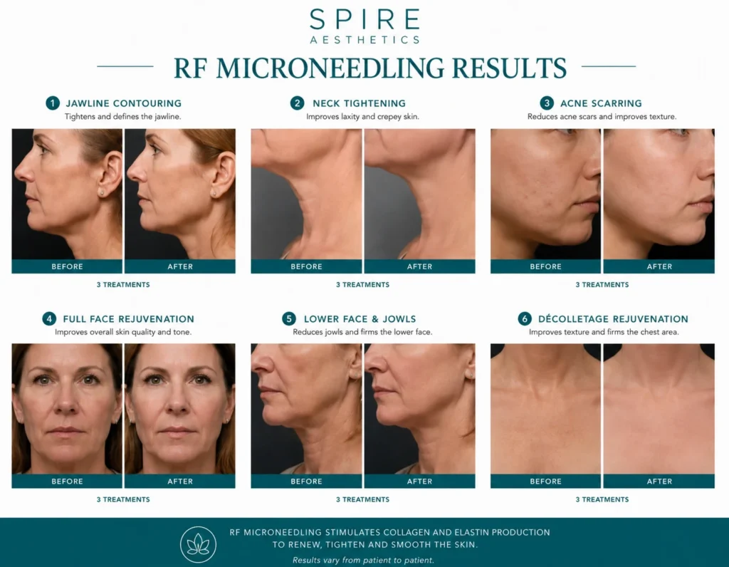 RF Microneedling Skin tightening Mansfield results